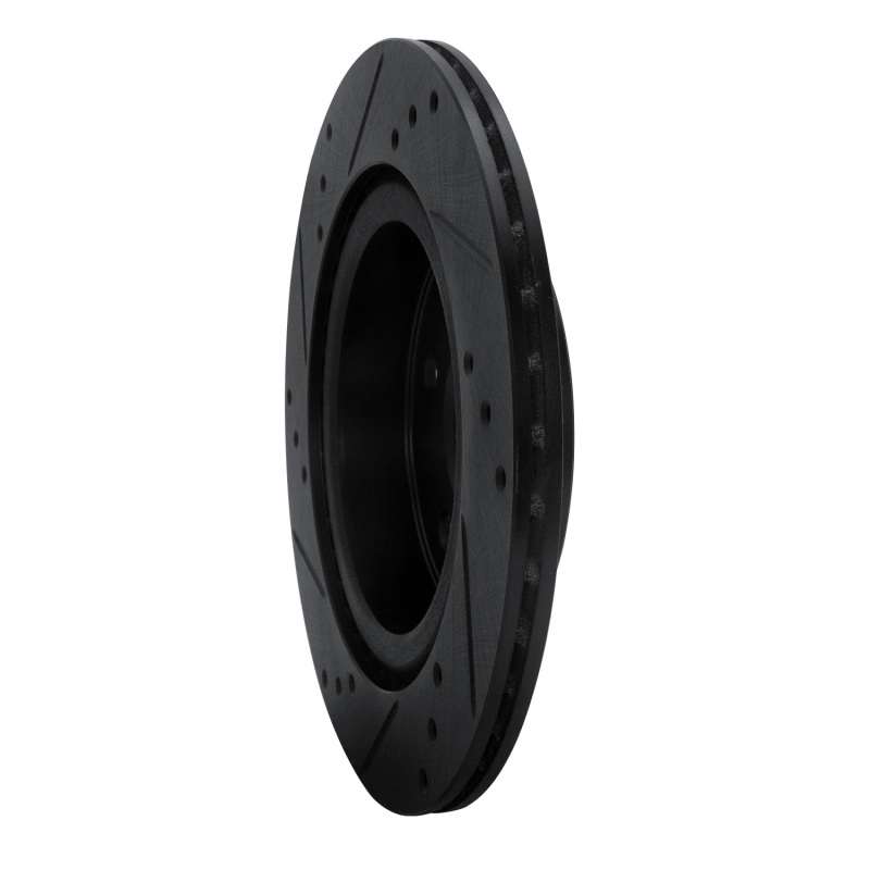 Nissan X-Trail Brake Rotor (1) - Rear Right - R1 Concepts - Drilled & Slotted - Black - `17-`25